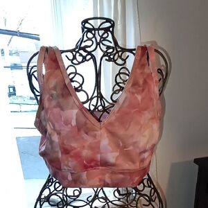 all in motion Pink Watercolor Sports Bra